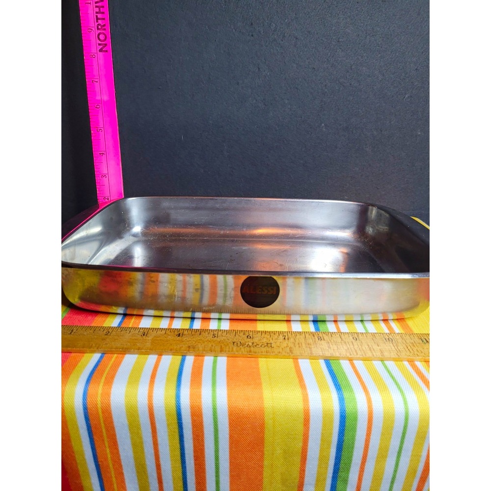 Vintage Alessi Italy 18/10 Stainless Steel Rectangular Serving Tray Platter